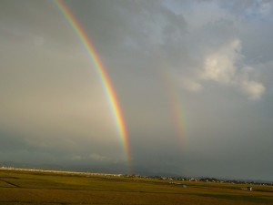 珍しい２重の虹