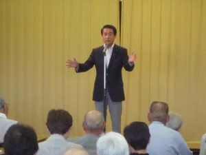 地元川前地区高齢者を祝う会でご挨拶