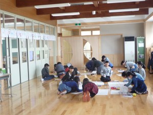 広い廊下での授業